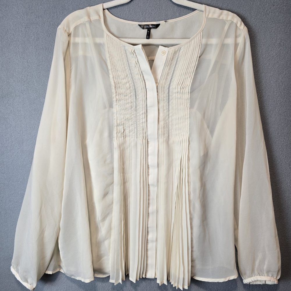 Daisy Fuentes NWT Cream Women's Blouse with Included Tank XL